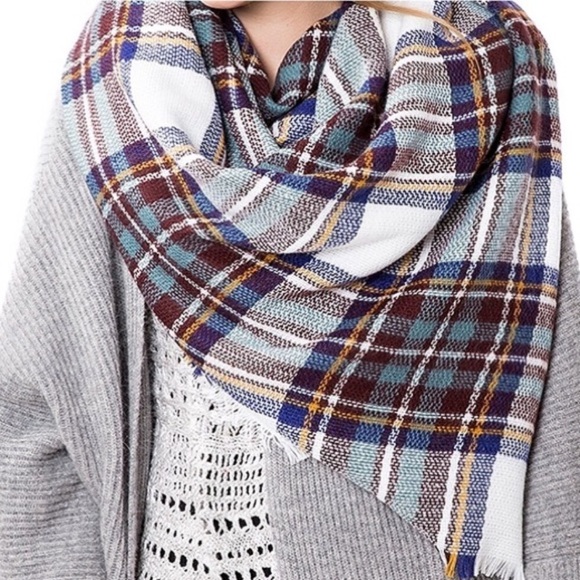 🌲 Fresh Pine Plush Oversized Plaid Blanket Scarf - Picture 2 of 6